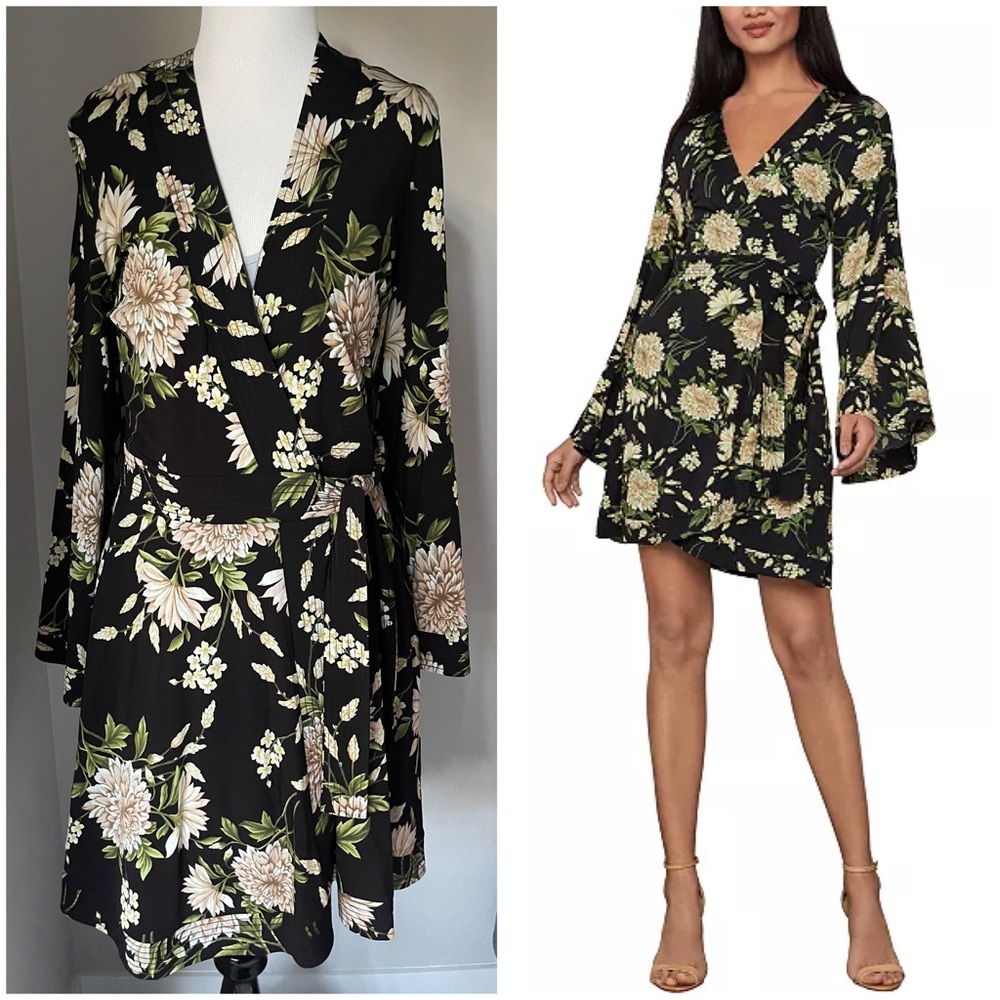 BCBGMaxAzria Floral Wrap Dress - Picture 2 of 6